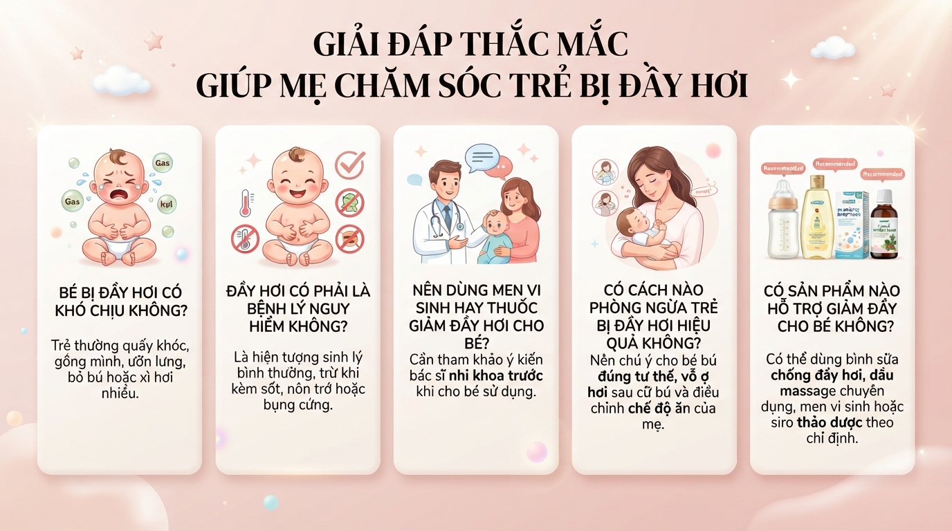Nguyên nhân trẻ bị đầy hơi và cách xử lý hiệu quả tại nhà