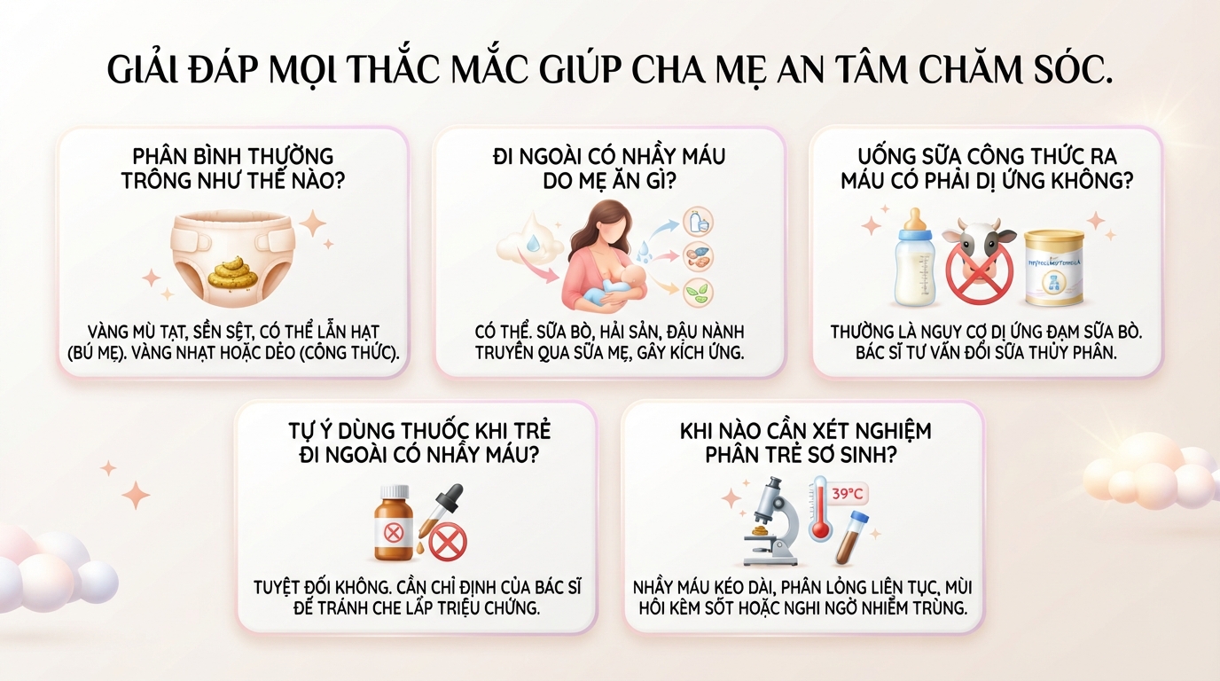 Trẻ sơ sinh đi ngoài có nhầy máu có nguy hiểm không? Nguyên nhân và cách xử lý an toàn