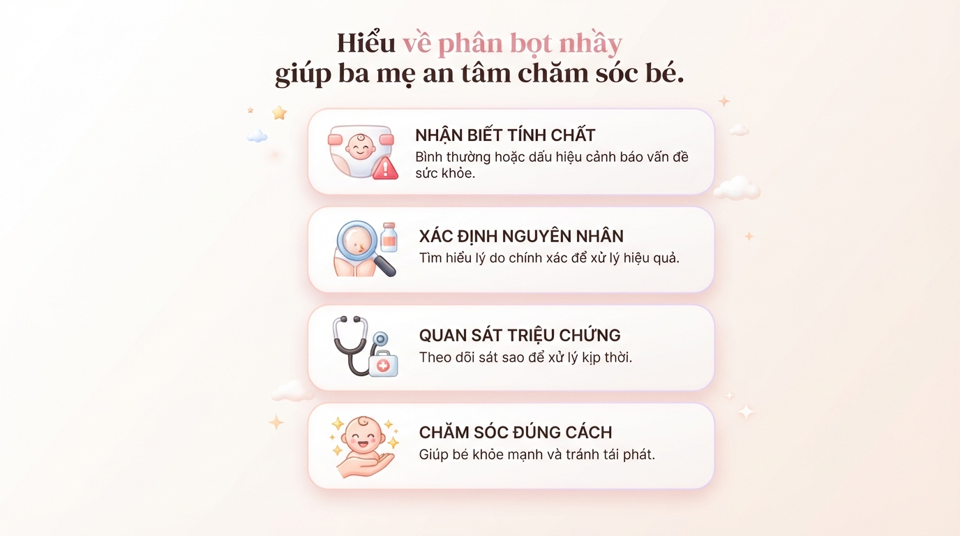 Trẻ sơ sinh đi ngoài ra bọt nhầy có nguy hiểm không? Nguyên nhân và cách xử lý hiệu quả