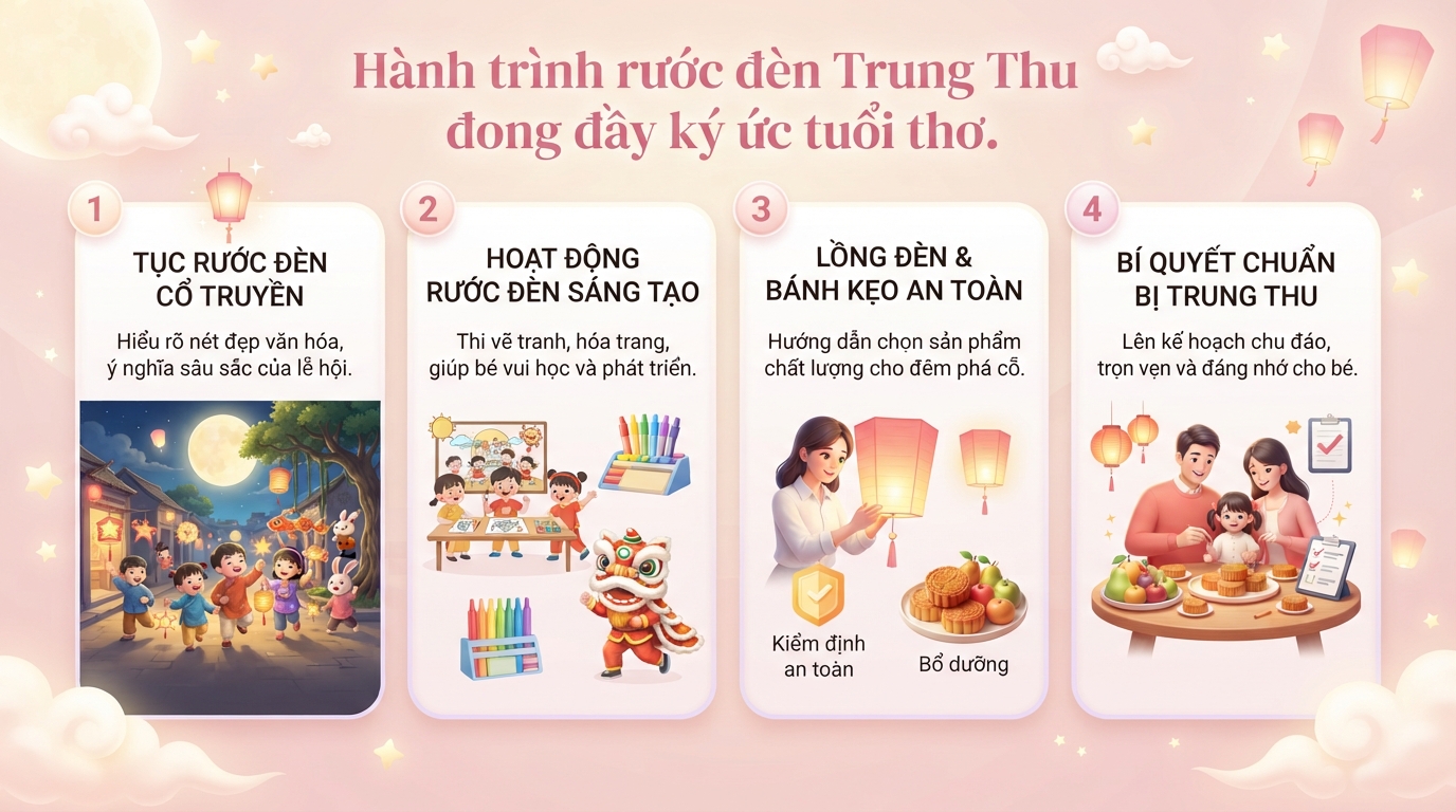 Ý nghĩa rước đèn trung thu và gợi ý ý tưởng vui hội sáng tạo cho bé