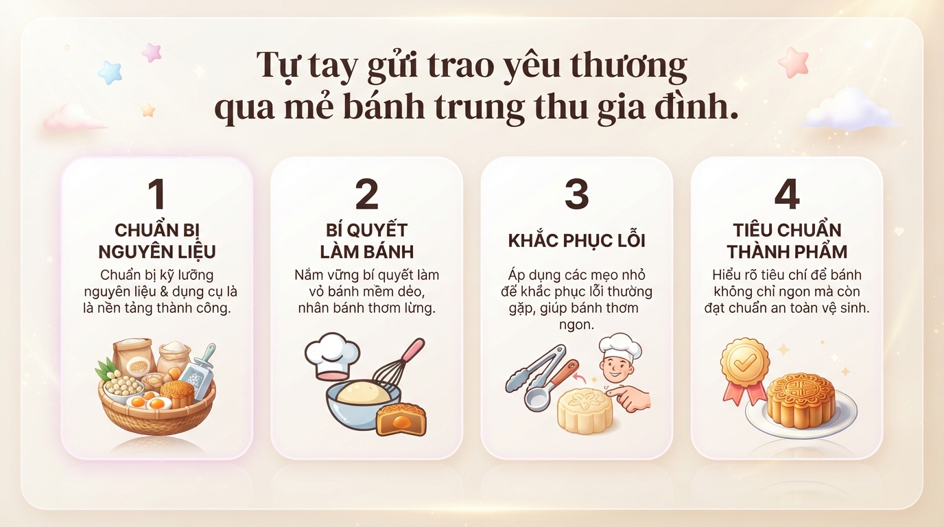 Cách làm bánh trung thu ngon chuẩn vị tại nhà đơn giản cho mẹ bỉm