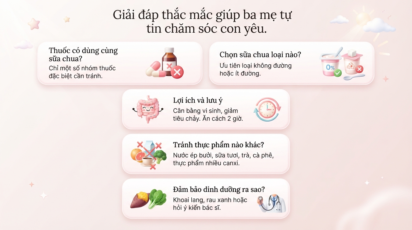 Uống thuốc xong bao lâu được ăn sữa chua để không mất tác dụng?