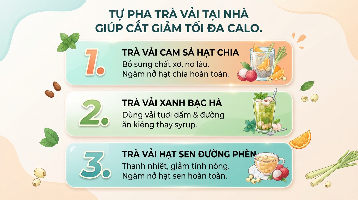 1 ly trà vải bao nhiêu calo? Cách uống hạn chế tăng cân
