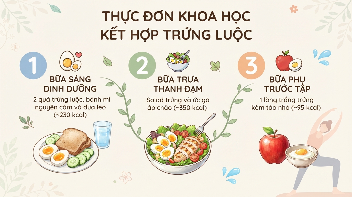 1 quả trứng gà luộc bao nhiêu calo? Cách ăn hỗ trợ giảm cân hiệu quả