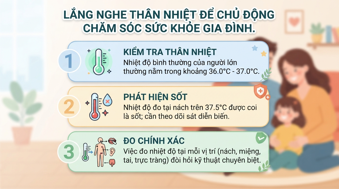 Thân nhiệt bình thường là bao nhiêu độ? Cách đo nhiệt độ cơ thể chuẩn