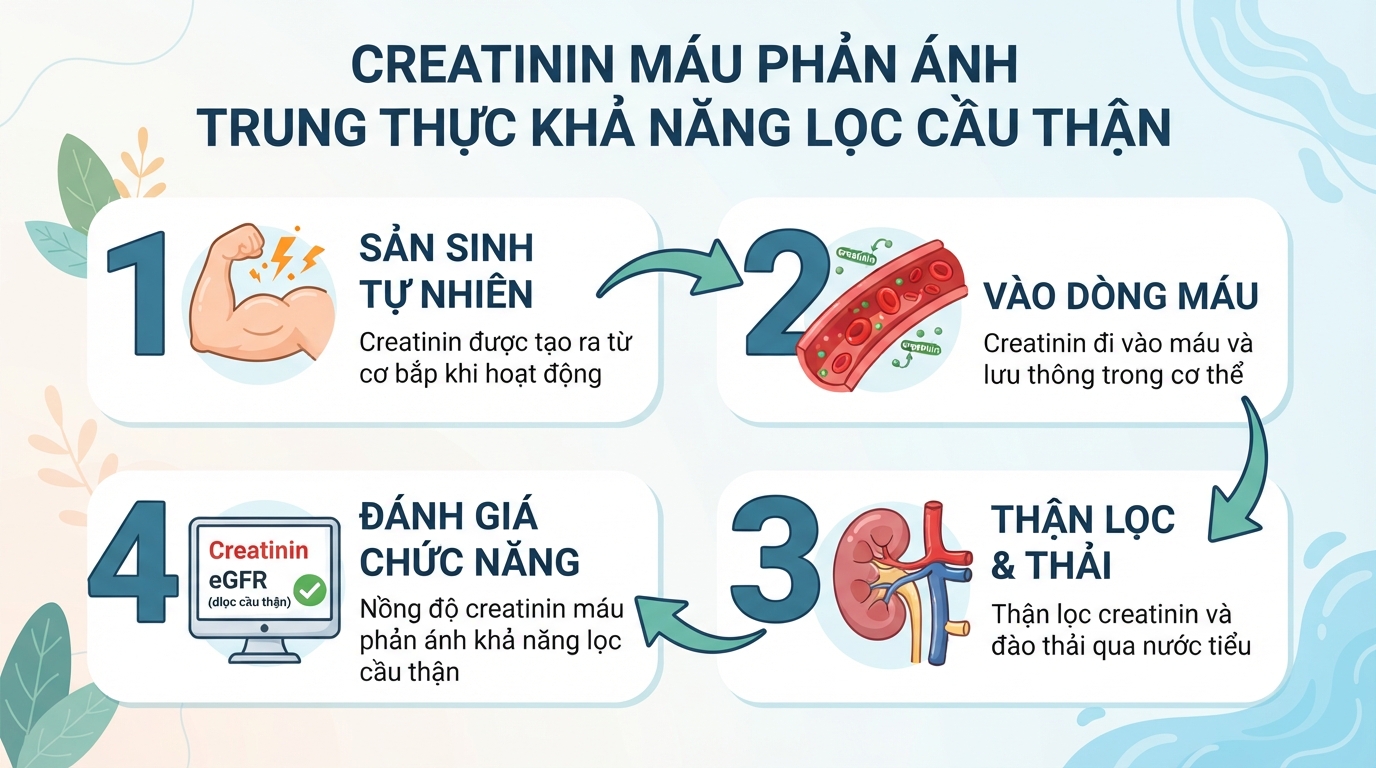 Creatinin máu là gì? Ý nghĩa chỉ số trong đánh giá chức năng thận