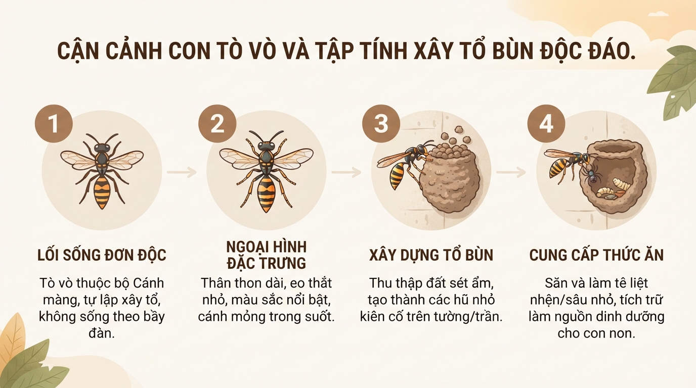 Tò vò có đốt không? Đặc điểm và cách xử lý khi bị đốt