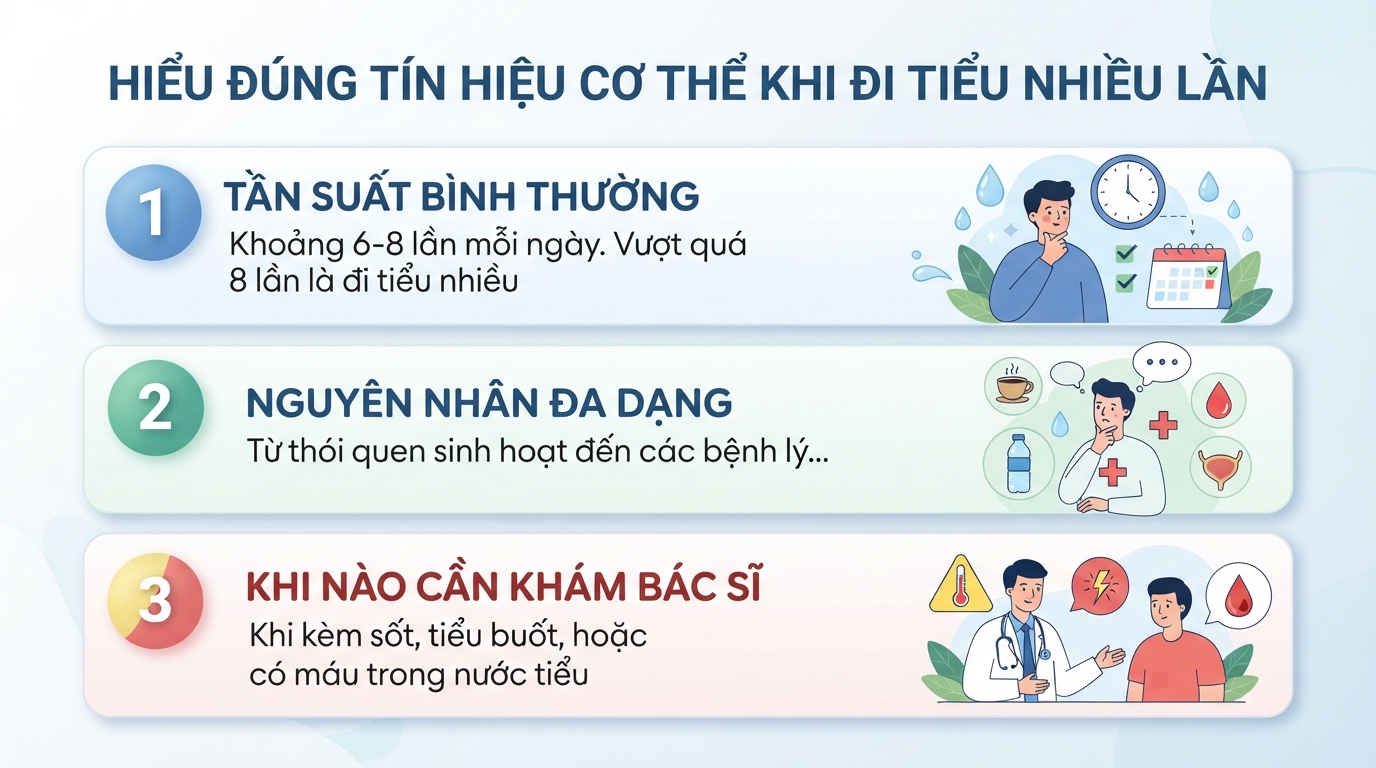 Đi tiểu nhiều lần là dấu hiệu gì? Khi nào cần đi khám?