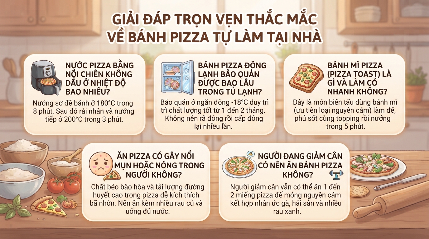 Bánh pizza: Cách làm tại nhà và mẹo ăn hợp dinh dưỡng