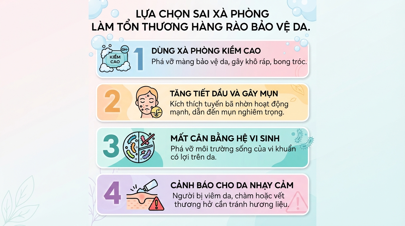 Xà phòng tắm và rửa tay: Tác dụng, phân loại và cách chọn phù hợp
