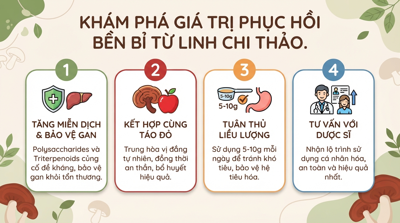 Linh chi thảo: Công dụng và cách dùng phối hợp táo đỏ hiệu quả
