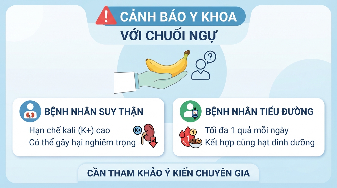 Bệnh nhân suy thận và tiểu đường cần tham khảo ý kiến chuyên gia khi tiêu thụ.
