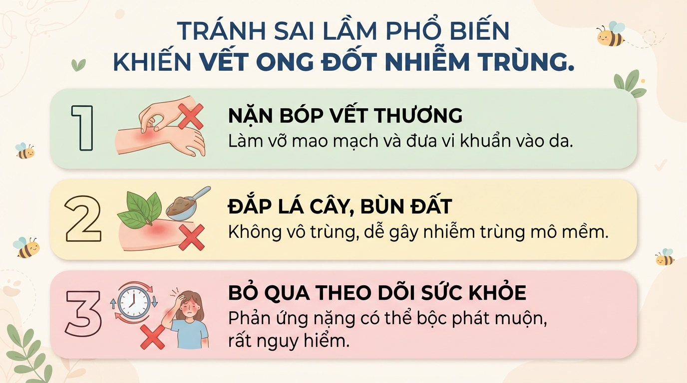 Bị ong đốt nên làm gì? Cách sơ cứu và xử lý vết thương hiệu quả tại nhà