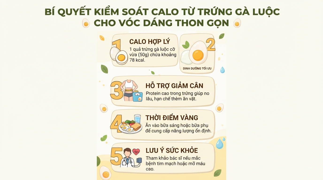 1 quả trứng gà luộc bao nhiêu calo? Cách ăn hỗ trợ giảm cân hiệu quả