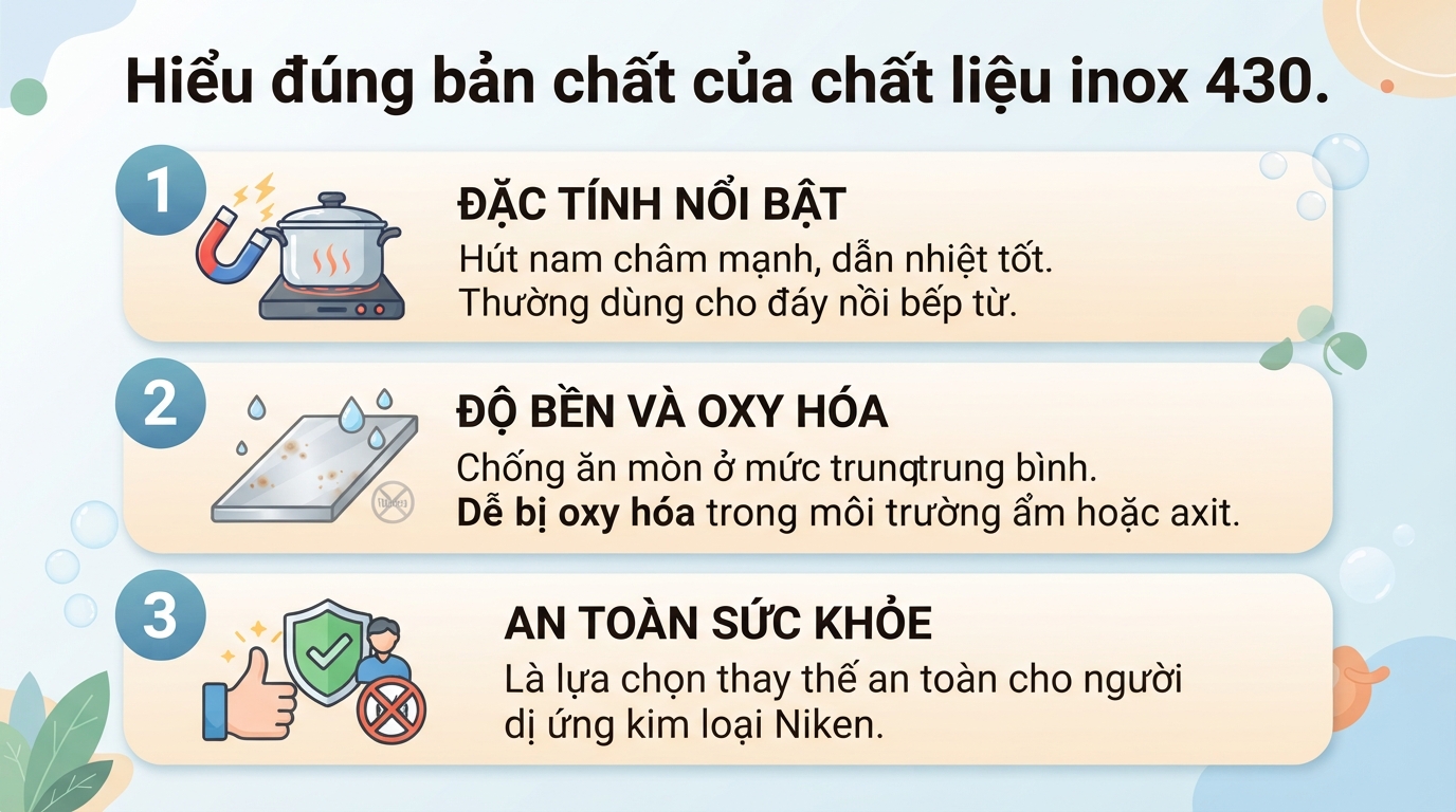 Inox 430 là gì? 5 Điểm khác biệt so sánh inox 430 và 304 nên biết