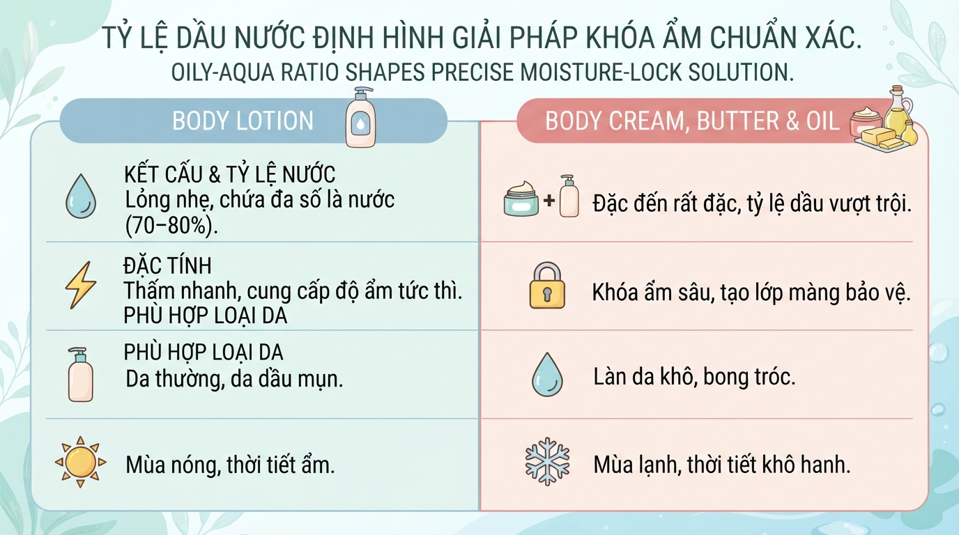 Body lotion là gì? Công dụng, cách phân biệt và cách dùng đúng cách