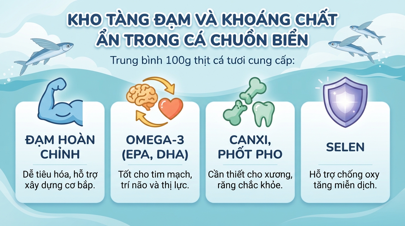 Cá chuồn có tác dụng gì? Dinh dưỡng và lưu ý khi ăn