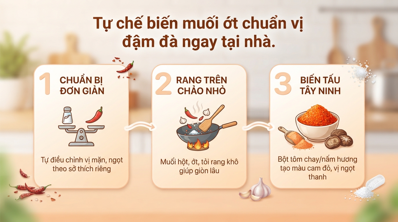 Cách làm muối ớt ngon tại nhà và những lưu ý sức khỏe