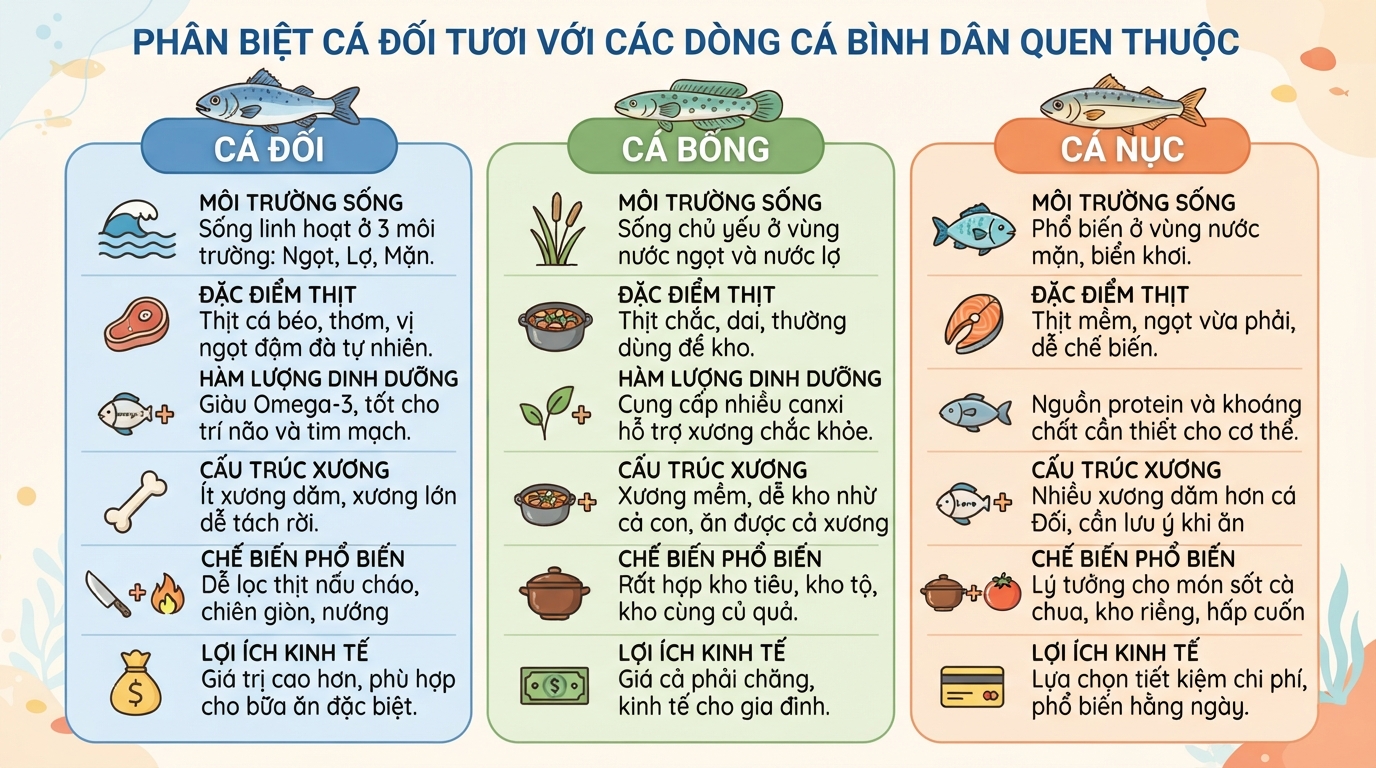 Cá đối là cá gì? Giá trị dinh dưỡng và 4 món ngon dễ làm