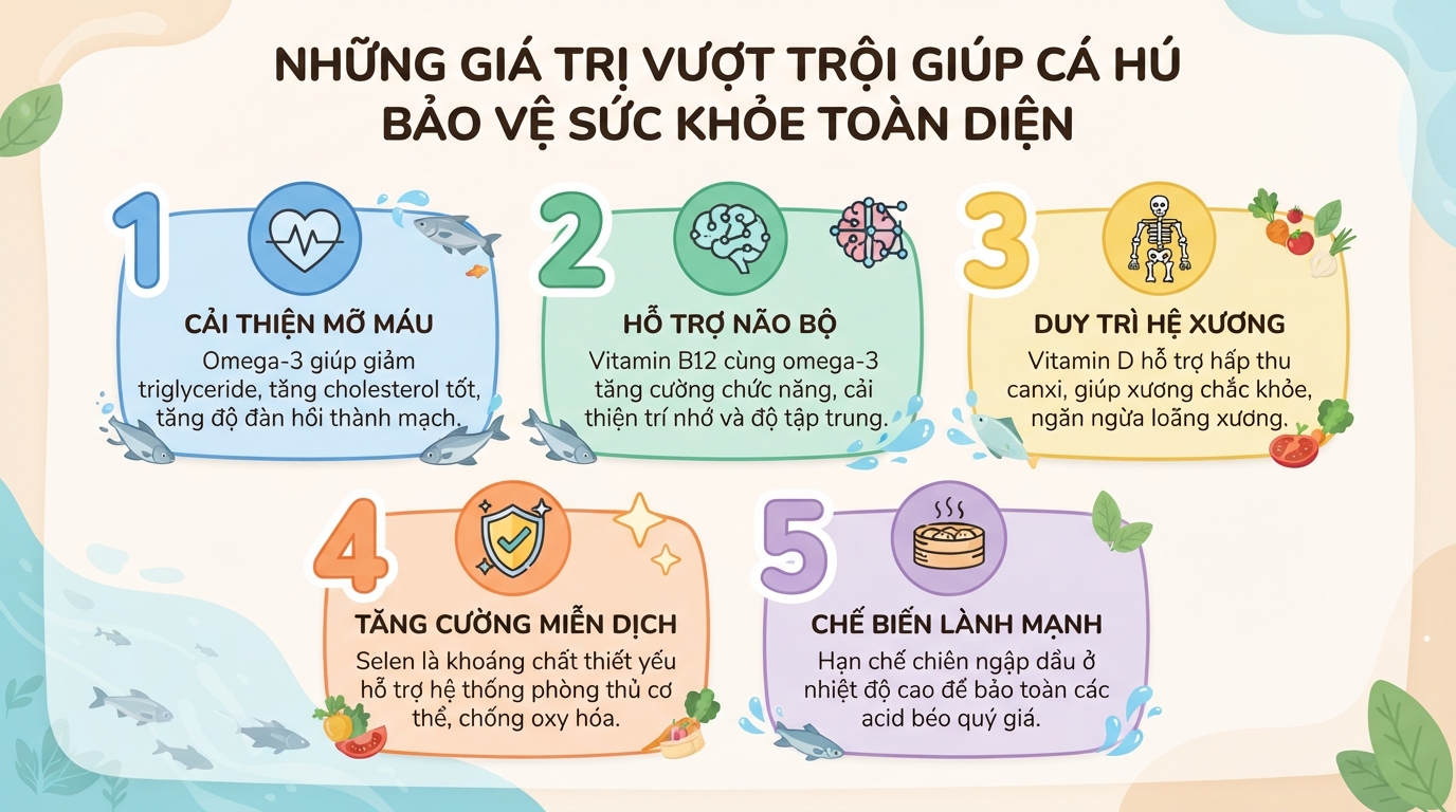 Cá hú bao nhiêu calo? Giá trị dinh dưỡng và cách ăn hợp lý