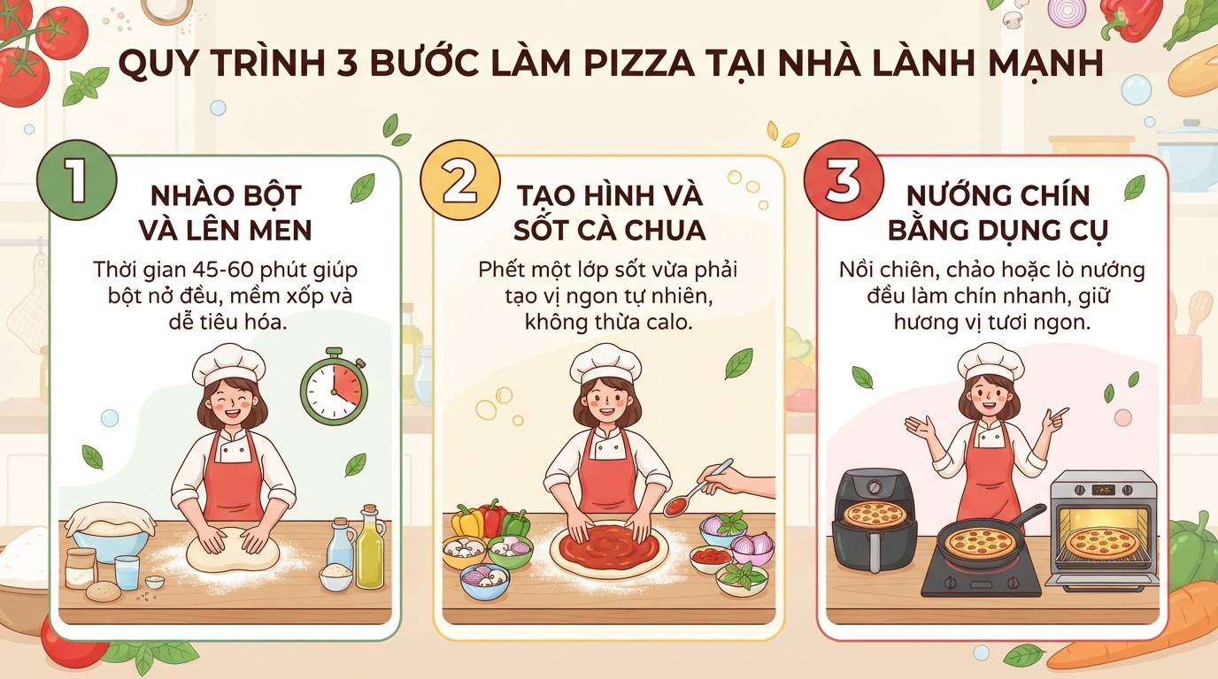 Các bước chế biến đơn giản giúp bạn tự làm món ăn lành mạnh.