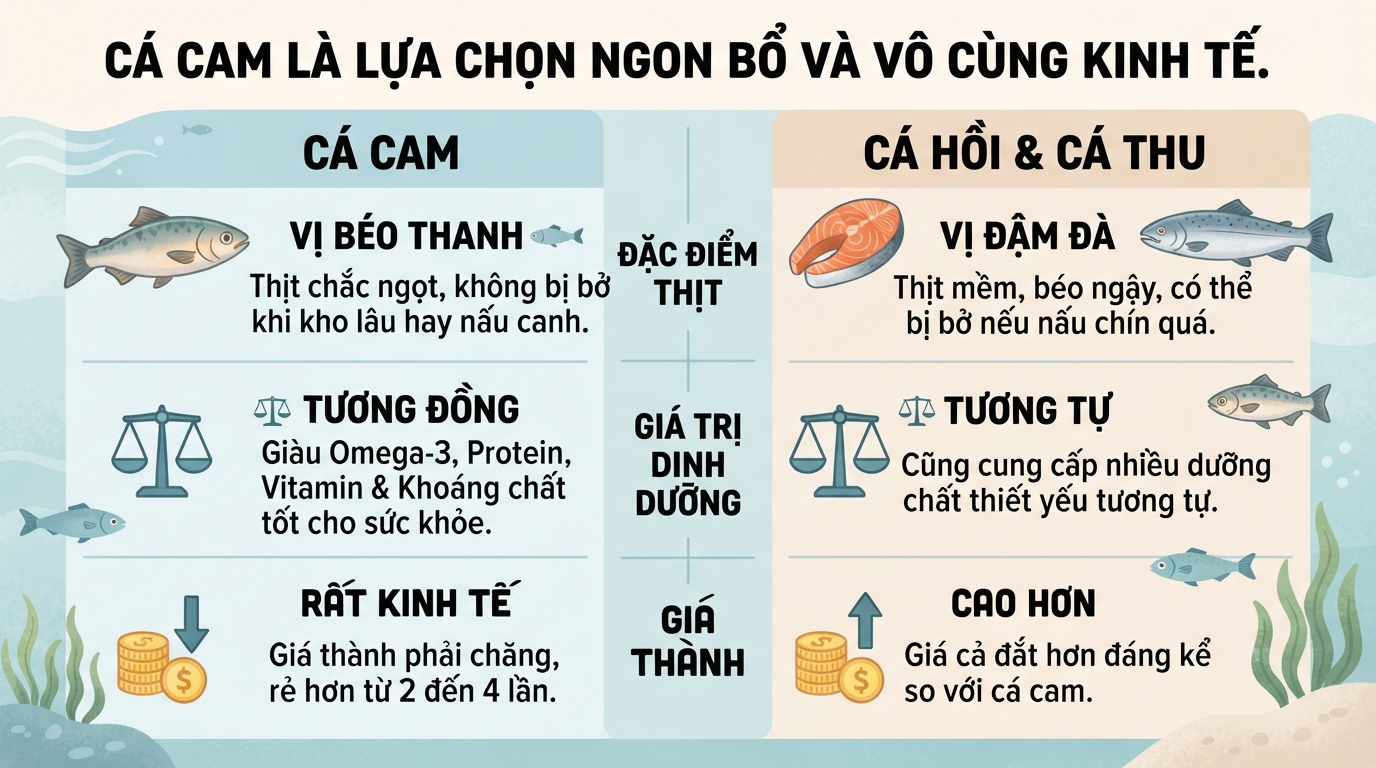 Cá cam: Giá trị dinh dưỡng và cách chế biến món ngon dễ làm