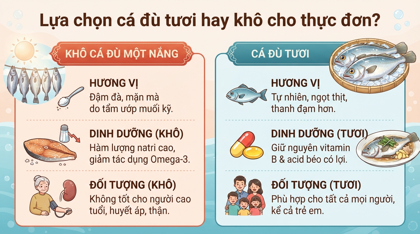 Cá đù có tác dụng gì? Giá trị dinh dưỡng và lợi ích đối với sức khỏe