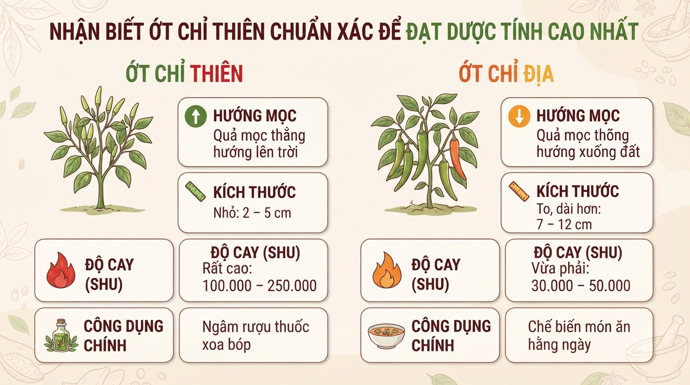 Ớt chỉ thiên: tác dụng cho sức khỏe, cách dùng và lưu ý khi sử dụng