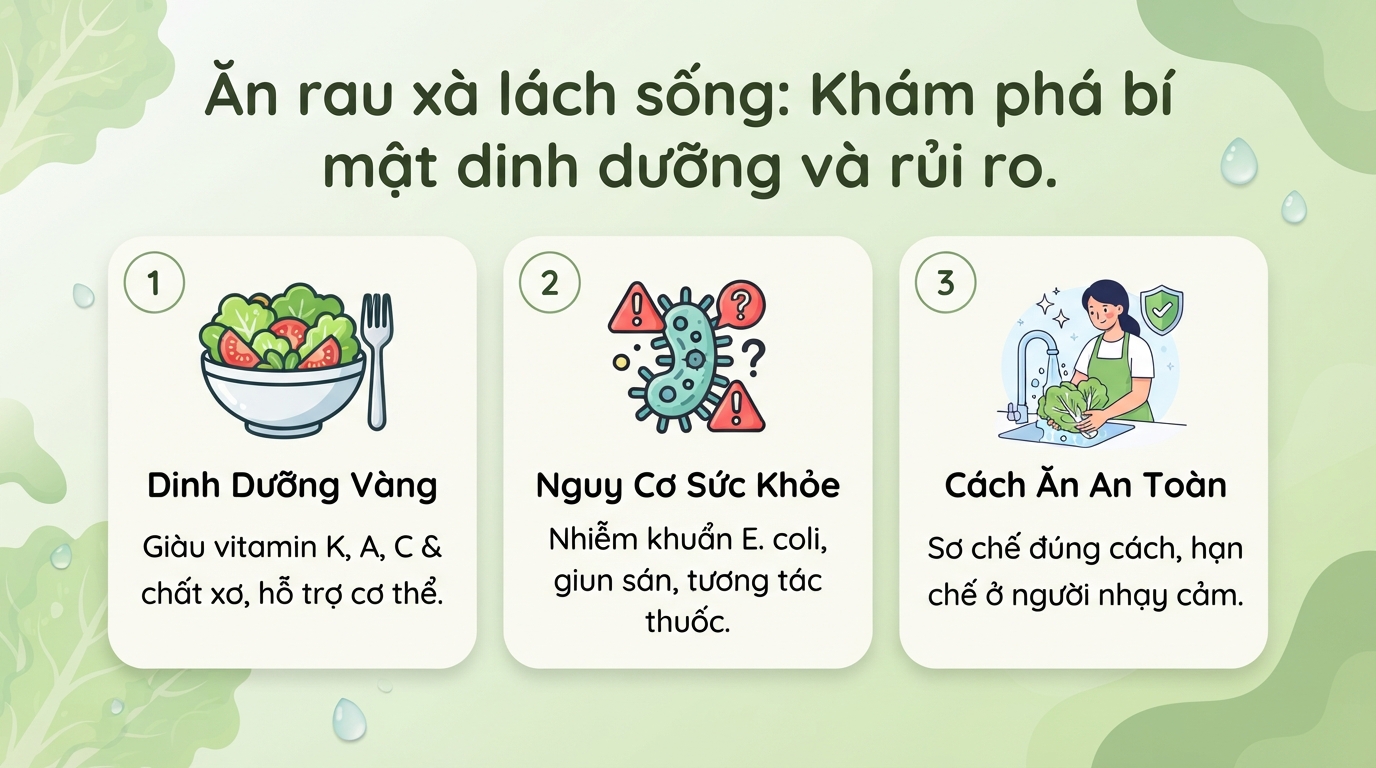 Ăn rau xà lách sống có tốt không? Lợi ích và lưu ý để tránh ngộ độc