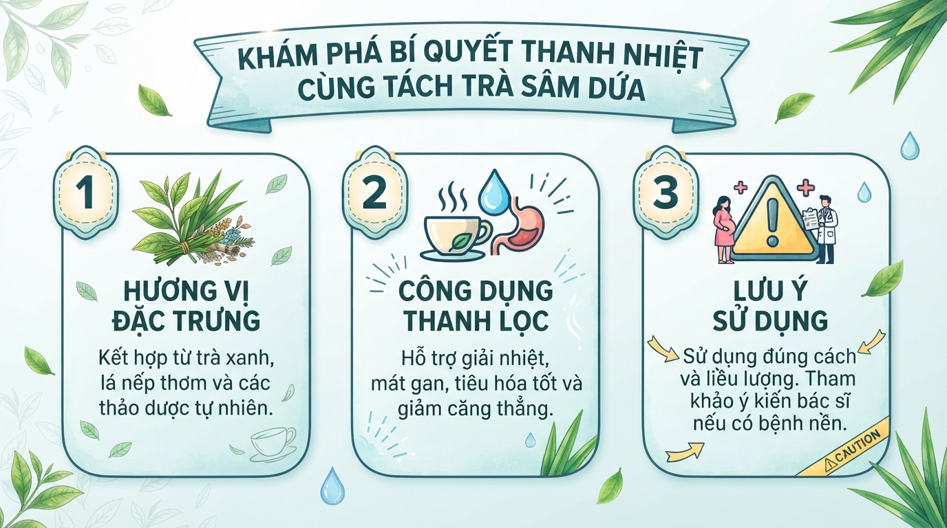 Trà sâm dứa: Thành phần, tác dụng và cách uống đúng giúp mát gan