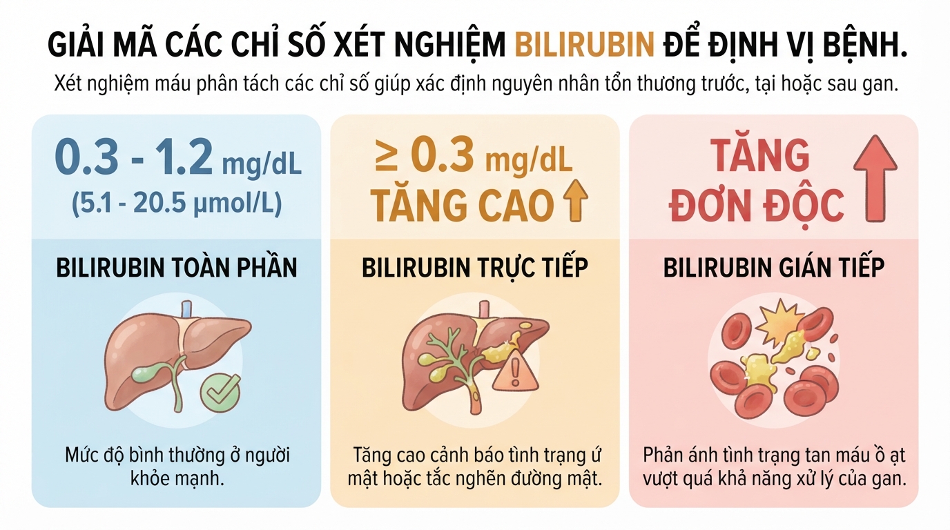 Bilirubin là gì? Ý nghĩa chỉ số và dấu hiệu cảnh báo bệnh gan mật