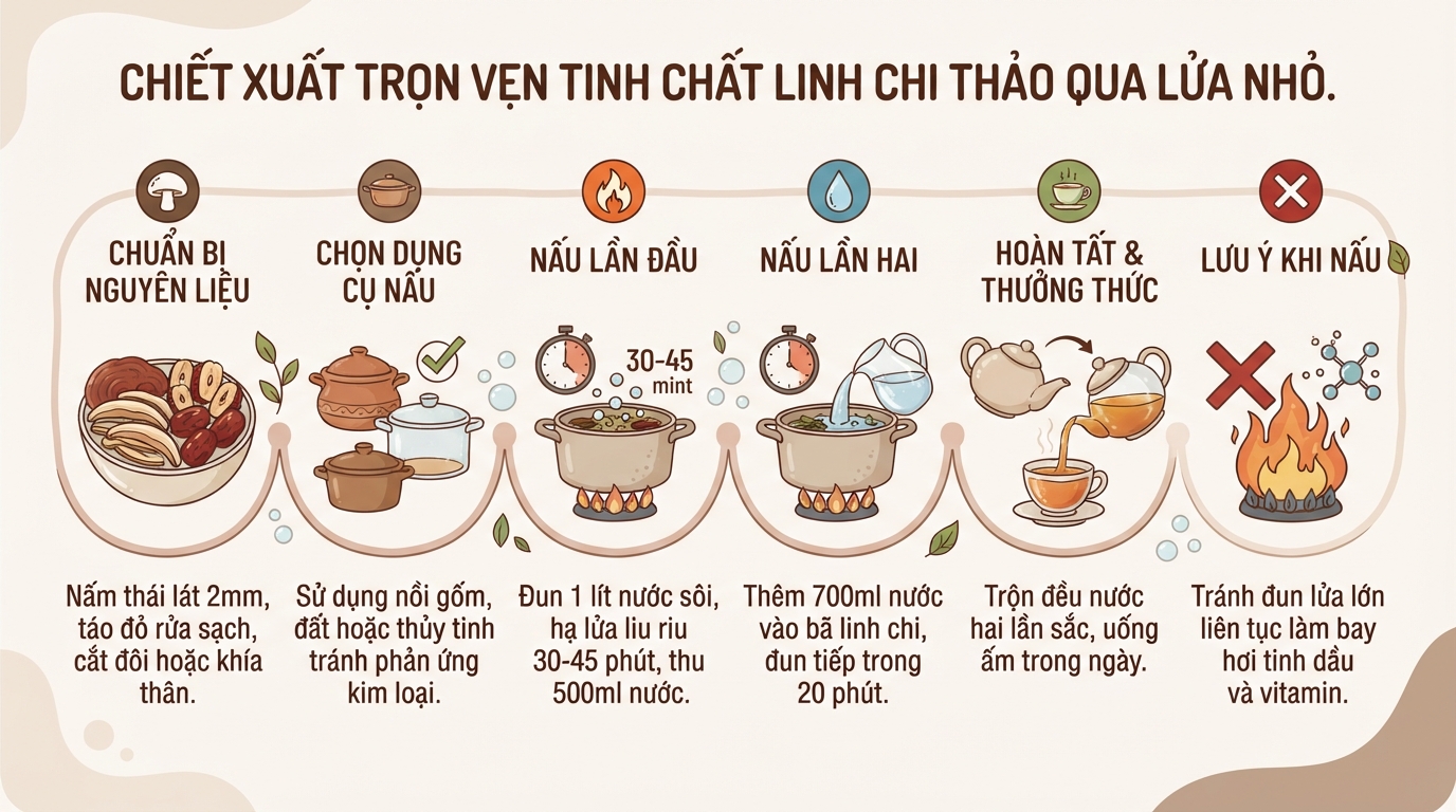 Linh chi thảo: Công dụng và cách dùng phối hợp táo đỏ hiệu quả