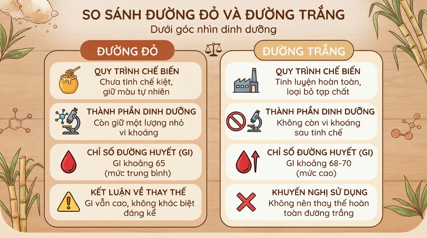 Đường đỏ là gì? Thành phần dinh dưỡng và 5 lợi ích đối với sức khỏe