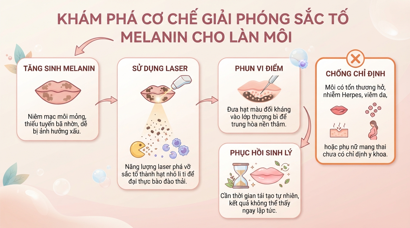 Khử thâm môi là gì? Cơ chế, chi phí và cách chăm sóc an toàn