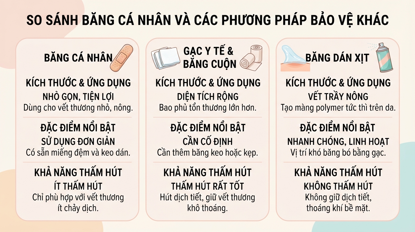 Băng cá nhân loại nào tốt? Cách bảo vệ vết thương hiệu quả