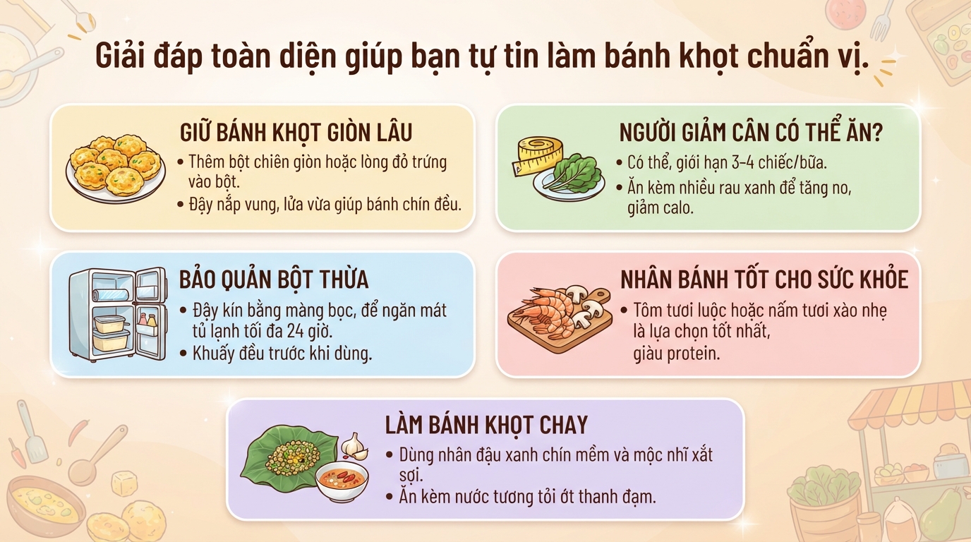 Bánh khọt bao nhiêu calo? Cách ăn ngon và kiểm soát cân nặng