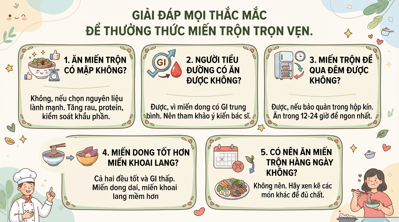Cách làm miến trộn chua ngọt thơm ngon, cân bằng dinh dưỡng