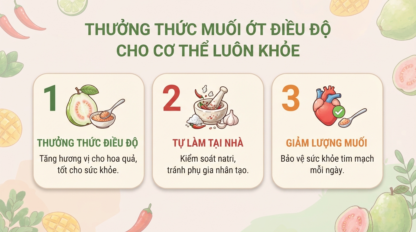Cách làm muối ớt ngon tại nhà và những lưu ý sức khỏe