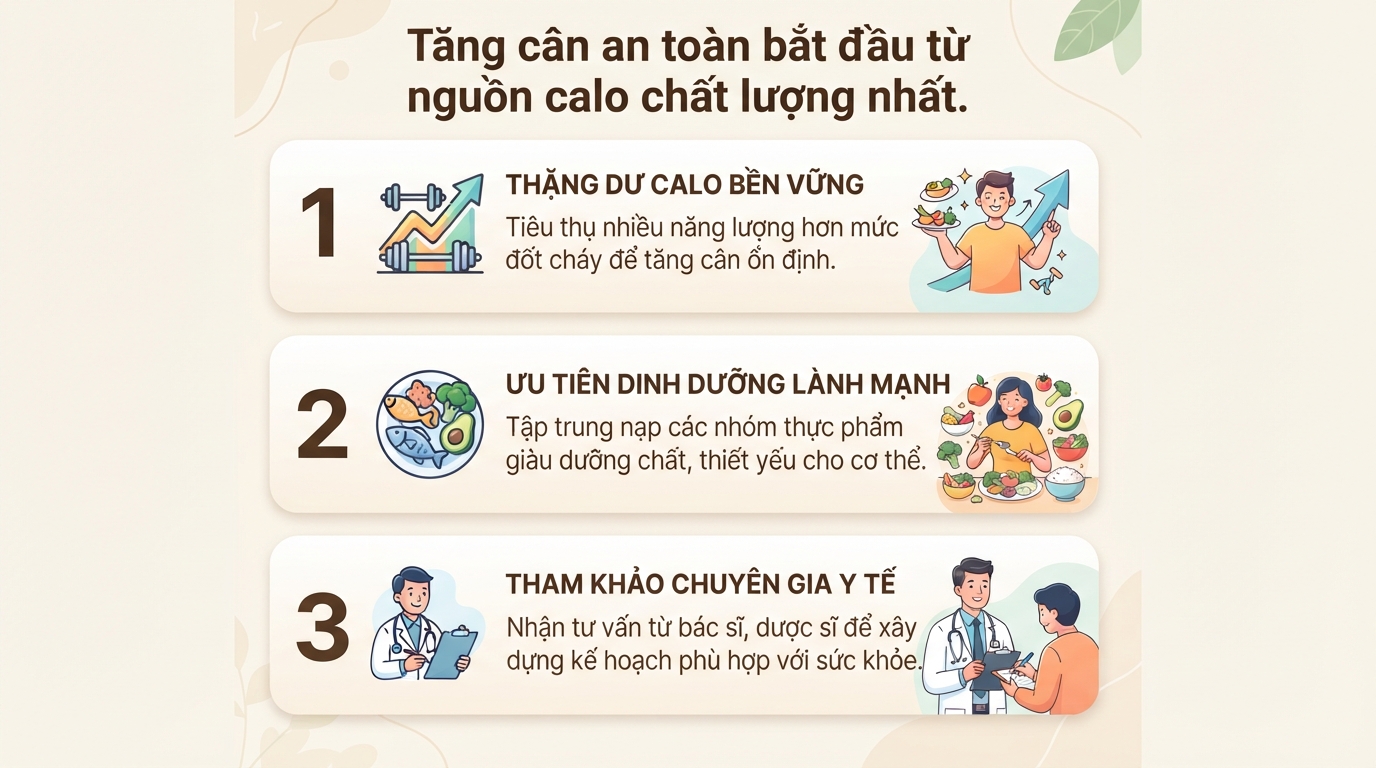 Top 12 các loại thực phẩm giàu calo lành mạnh giúp tăng cân khoa học