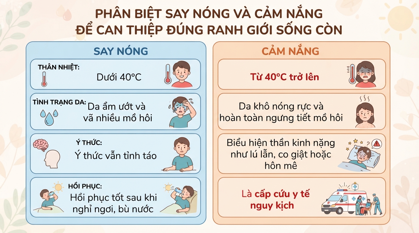 Cảm nắng, say nắng là gì? Dấu hiệu, sơ cứu và cách phòng ngừa
