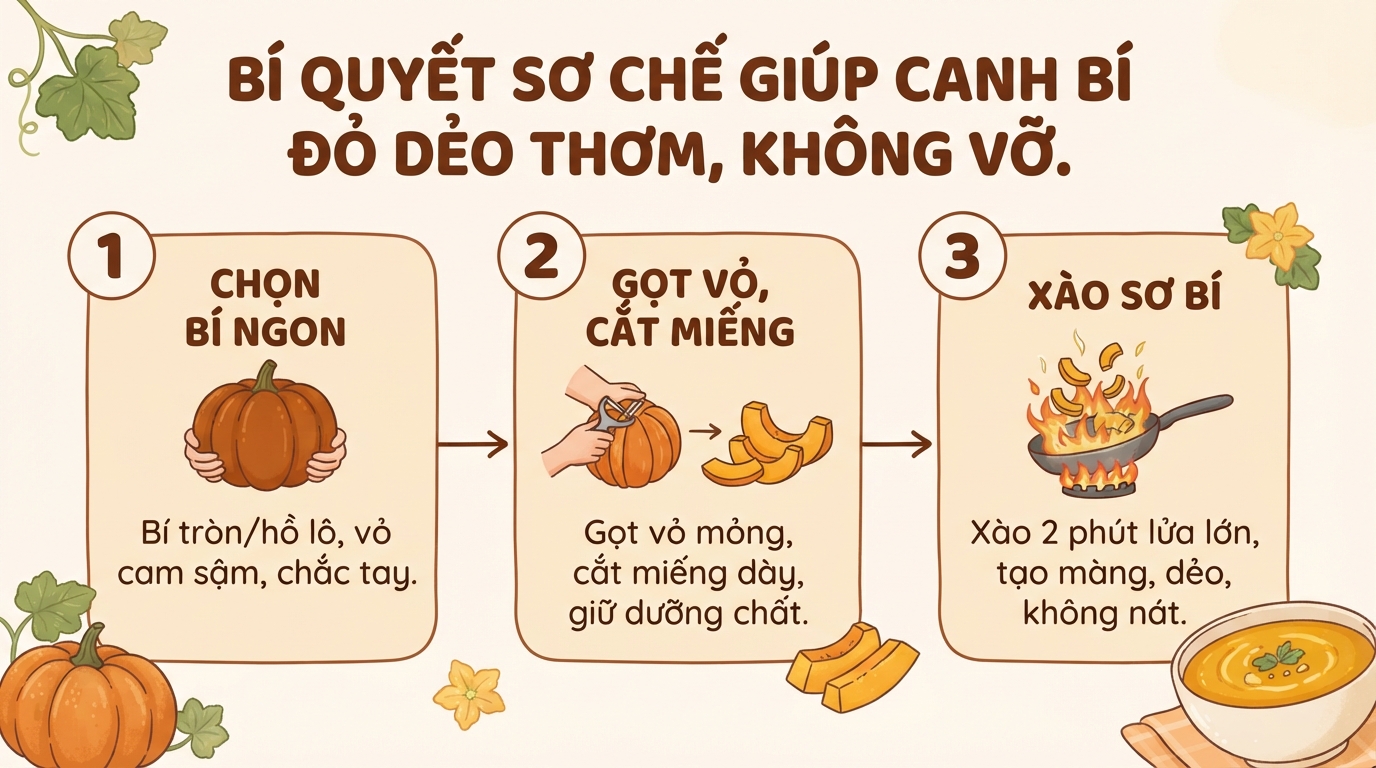 Canh bí đỏ có tác dụng gì? Giá trị dinh dưỡng và cách nấu ngon
