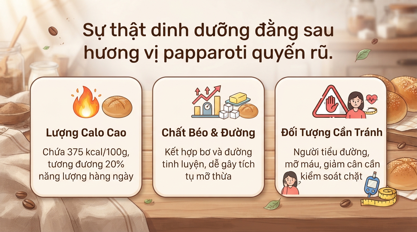 Bánh papparoti bao nhiêu calo? Ăn có béo không và mẹo thưởng thức hợp lý