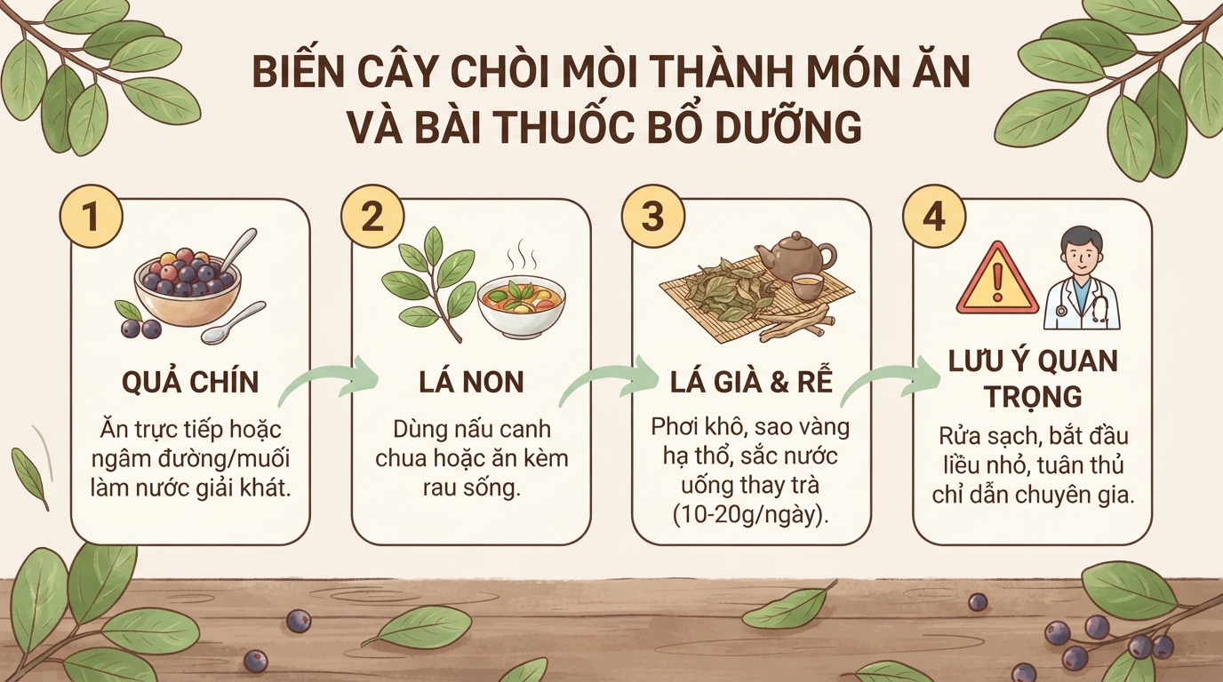 Cây chòi mòi có tác dụng gì? Công dụng và lưu ý sức khỏe khi sử dụng