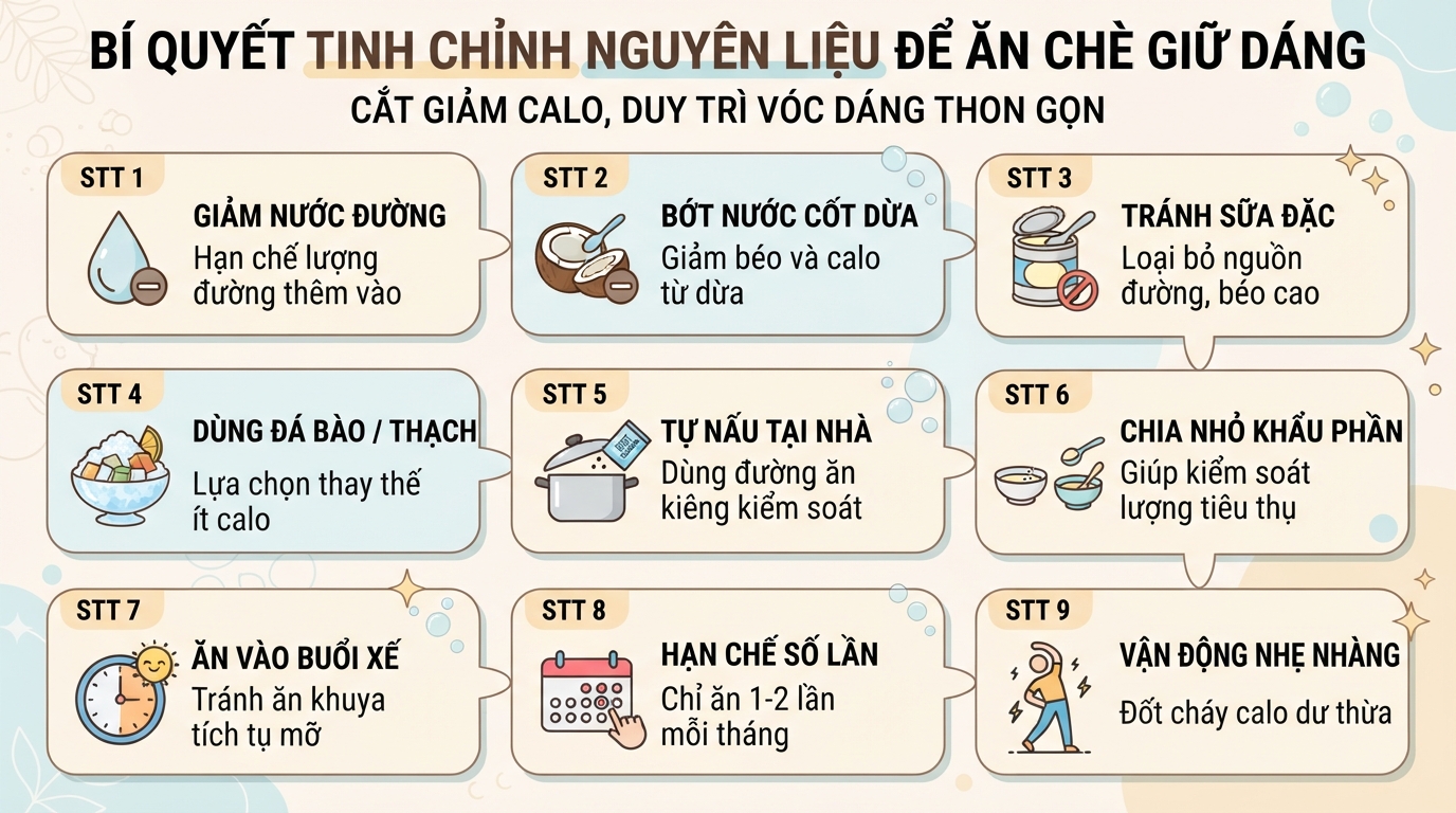 Chè Thái bao nhiêu calo? Cách ăn hợp lý để hạn chế tăng cân