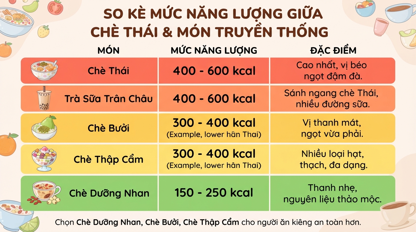Chè Thái bao nhiêu calo? Cách ăn hợp lý để hạn chế tăng cân