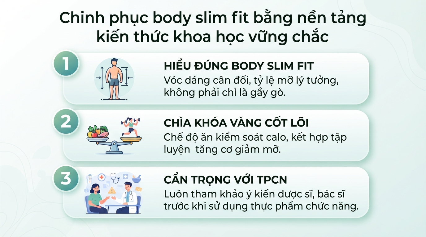 Body slim fit là gì? Cách giữ dáng thon gọn khoa học và bền vững