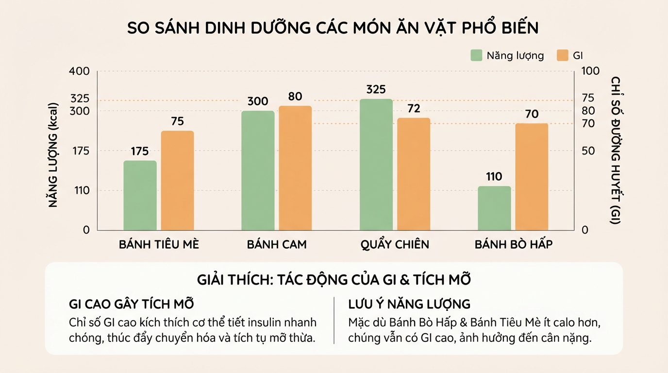 Chỉ số đường huyết cao làm tăng nguy cơ tích tụ mỡ thừa nhanh chóng.