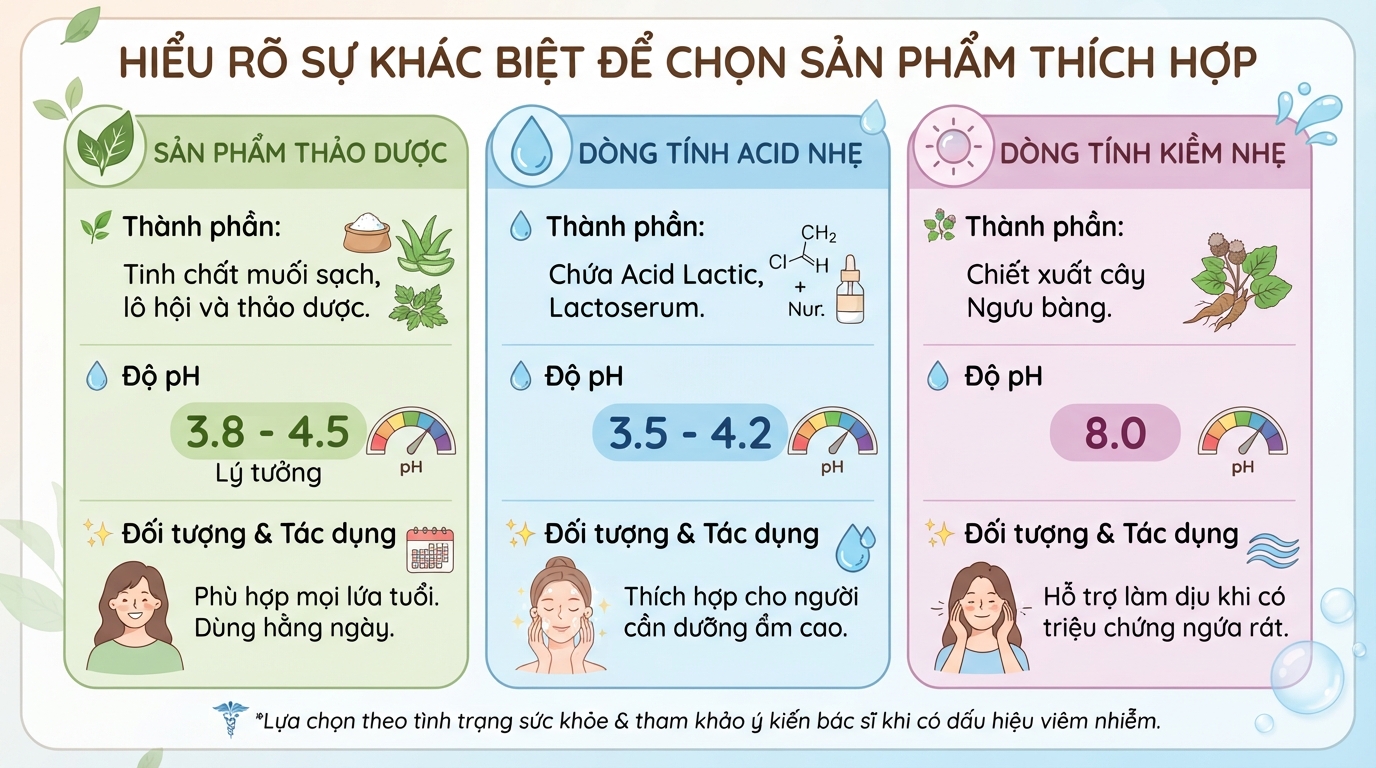 3 loại dung dịch vệ sinh phụ nữ Dạ Hương và cách sử dụng đúng
