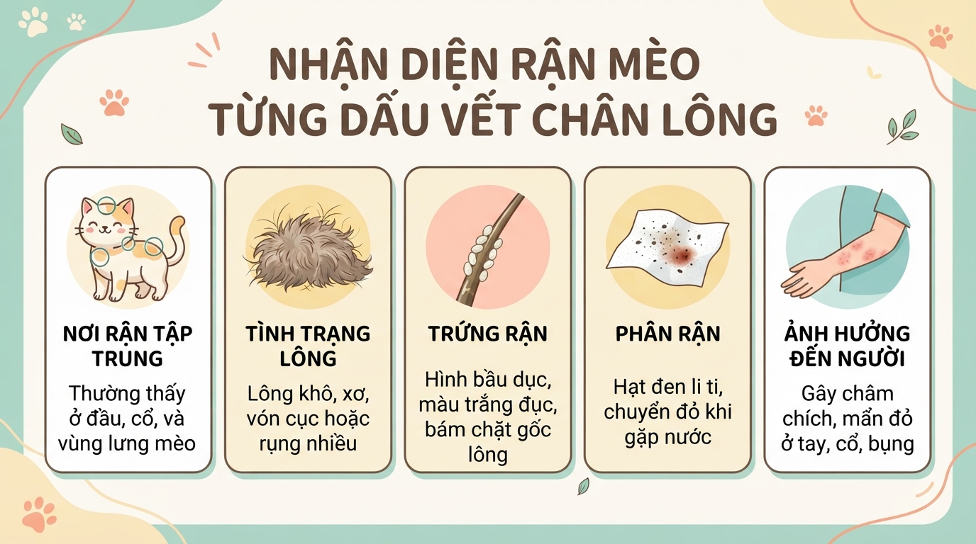 Rận mèo cắn người nguy hiểm không? Dấu hiệu và cách xử lý đúng cách