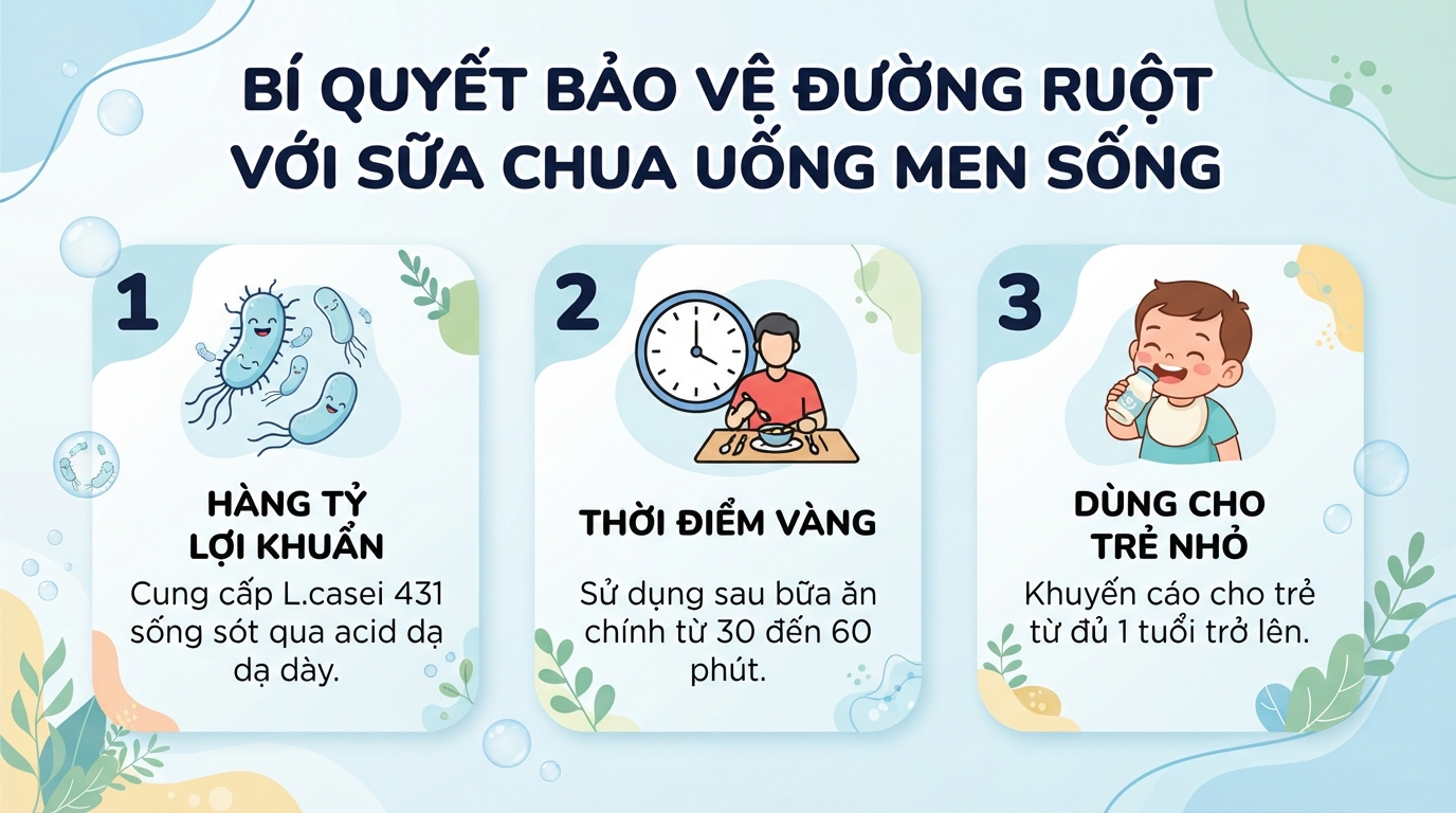 Tác dụng của sữa chua uống men sống và cách dùng cho bé hiệu quả
